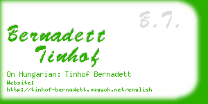 bernadett tinhof business card